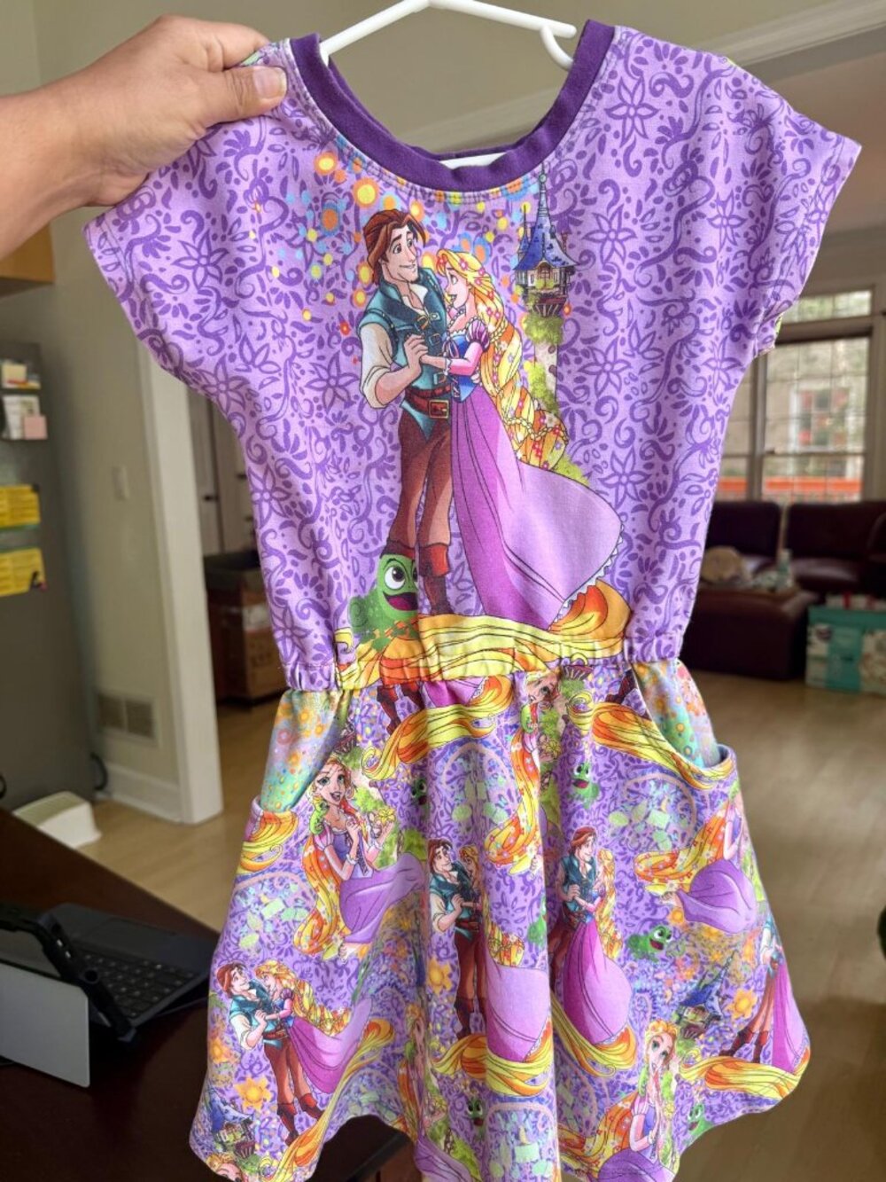 ELB Boutique Size 5 Tangled Themed Dress with Rapunzel, Flynn Rider and Pascal